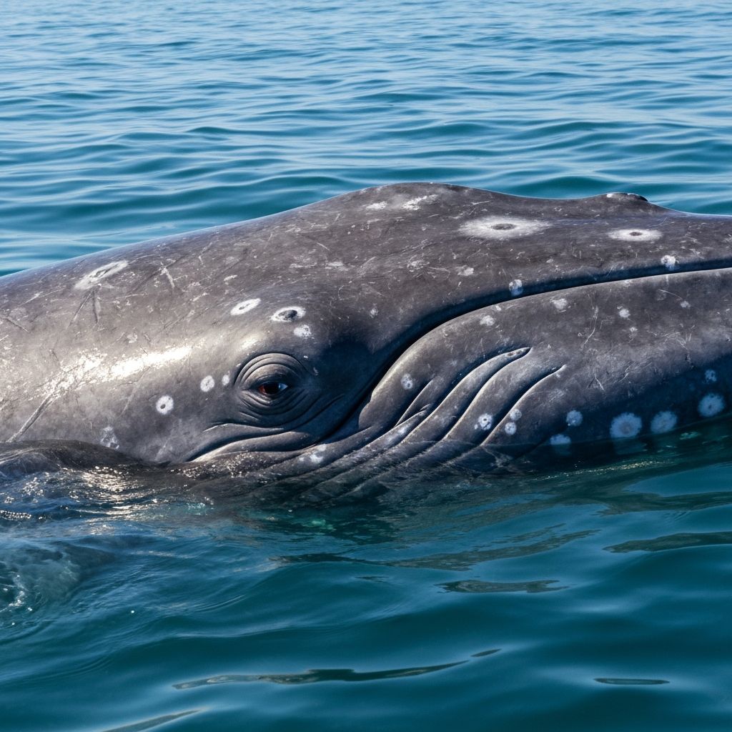 Gray whale near the surface in Puerto Chale