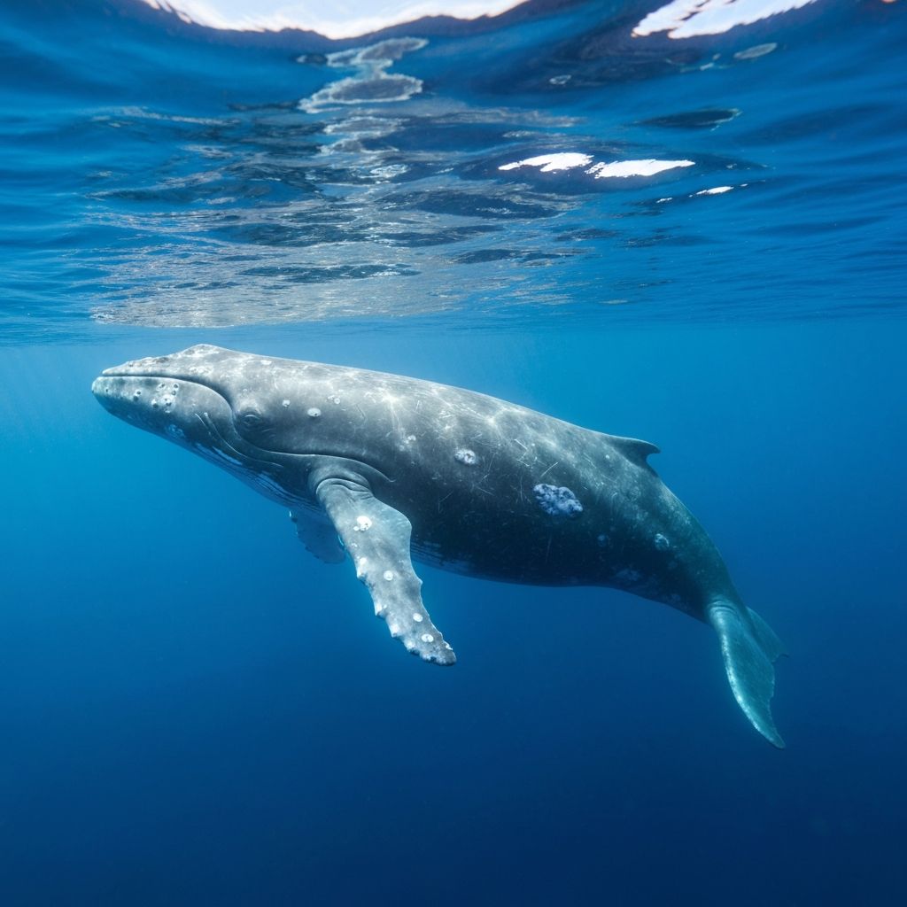 Gray whale breaking the surface in Puerto Chale