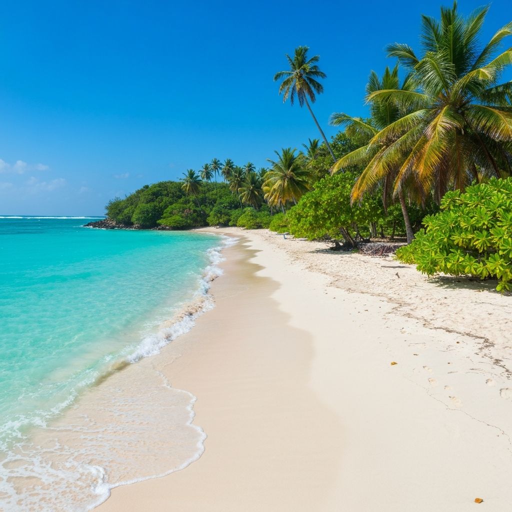 Playa de arena blanca y agua turquesa en Isla Espíritu Santo